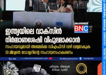 ഇന്ത്യയിലെ വാക്‌സിൻ നിർമ്മാണശേഷി വിപുലമാക്കാൻ സഹായവുമായി അമേരിക്ക; ഡിഎഫ്‌സി വഴി ലഭ്യമാകുക 50 മില്യൺ ഡോളറിന്റെ സഹായസഹകരണം