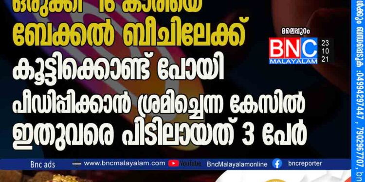 ഇൻസ്റ്റഗ്രാമിൽ പ്രണയ കെണി ഒരുക്കി 16 കാരിയെ ബേക്കൽ ബീചിലേക്ക് കൂട്ടിക്കൊണ്ട് പോയി പീഡിപ്പിക്കാൻ ശ്രമിച്ചെന്ന കേസിൽ ഇതുവരെ പിടിലായത് 3 പേർ .