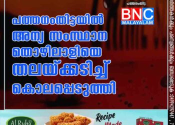 പത്തനംതിട്ടയിൽ അന്യ സംസ്ഥാന തൊഴിലാളിയെ തലയ്ക്കടിച്ച് കൊലപ്പെടുത്തി