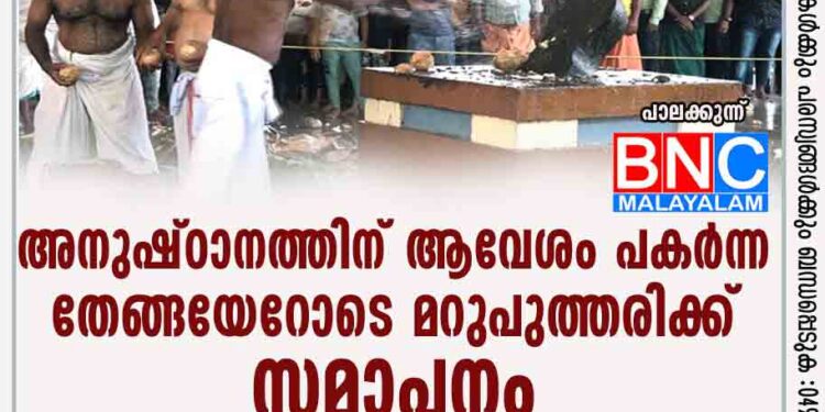 അനുഷ്ഠാനത്തിന് ആവേശം പകര്‍ന്ന തേങ്ങയേറോടെ മറുപുത്തരിക്ക് സമാപനം