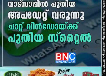 വാട്‌സാപ്പില്‍ പുതിയ അപ്‌ഡേറ്റ് വരുന്നു; ചാറ്റ് വിന്‍ഡോയ്ക്ക് പുതിയ സ്റ്റൈൽ