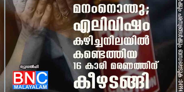 'പീഡനത്തിന് ഇരയായതിൽ മനംനൊന്തു'; എലിവിഷം കഴിച്ചനിലയിൽ കണ്ടെത്തിയ 16 കാരി മരണത്തിന് കീഴടങ്ങി