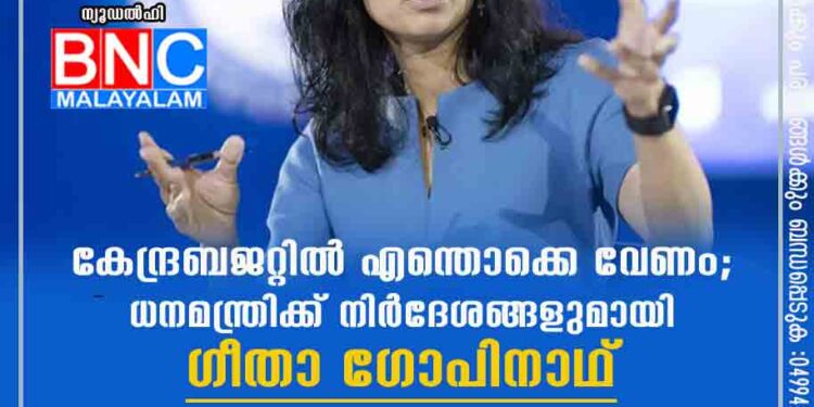 കേന്ദ്രബജറ്റിൽ എന്തൊക്കെ വേണം; ധനമന്ത്രിക്ക്​ നിർദേശങ്ങളുമായി ഗീതാ ഗോപിനാഥ്​