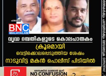 വൃദ്ധ ദമ്പതികളുടെ കൊലപാതകം; ക്രൂരമായി വെട്ടിക്കൊലപ്പെടുത്തിയ ശേഷം നാടുവിട്ട മകൻ പൊലീസ് പിടിയിൽ