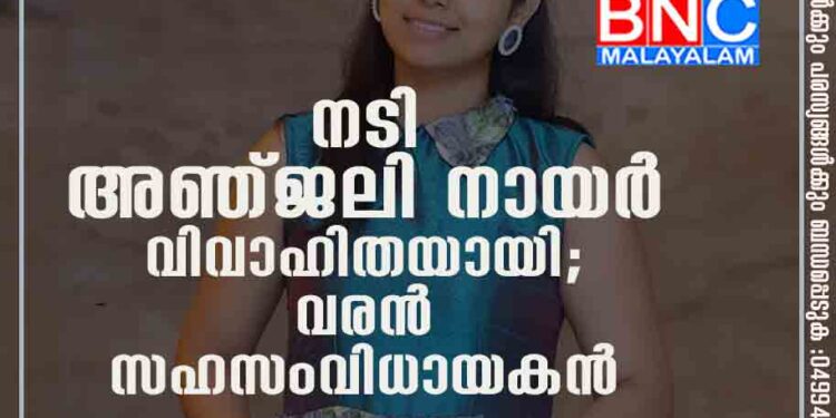 നടി അഞ്ജലി നായർ വിവാഹിതയായി; വരൻ സഹസംവിധായകൻ