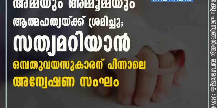 രണ്ടര വയസുകാരിയുടെ അമ്മയും അമ്മൂമ്മയും ആത്മഹത്യയ്‌ക്ക് ശ്രമിച്ചു; സത്യമറിയാൻ ഒമ്പതുവയസുകാരന് പിന്നാലെ അന്വേഷണ സംഘം