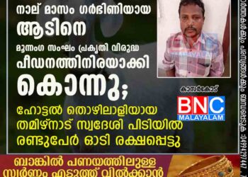 കാഞ്ഞങ്ങാട്ട് നാല് മാസം ഗര്‍ഭിണിയായ ആടിനെ മൂന്നംഗ സംഘം പ്രകൃതി വിരുദ്ധ പീഡനത്തിനിരയാക്കി കൊന്നു ; ഹോട്ടല്‍ തൊഴിലാളിയായ തമിഴ്‌നാട് സ്വദേശി പിടിയിൽ .രണ്ടുപേര്‍ ഓടി രക്ഷപ്പെട്ടു