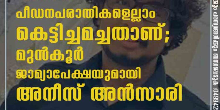 പീഡനപരാതികളെല്ലാം കെട്ടിച്ചമച്ചതാണ്; മുൻകൂർ ജാമ്യാപേക്ഷയുമായി അനീസ് അൻസാരി