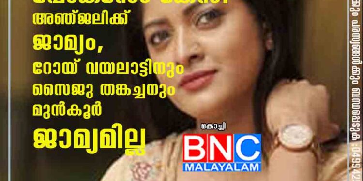 നമ്പർ 18 പോക്‌സോ കേസ്: അഞ്ജലിക്ക് ജാമ്യം, റോയ് വയലാട്ടിനും സൈജു തങ്കച്ചനും മുൻകൂർ ജാമ്യമില്ല