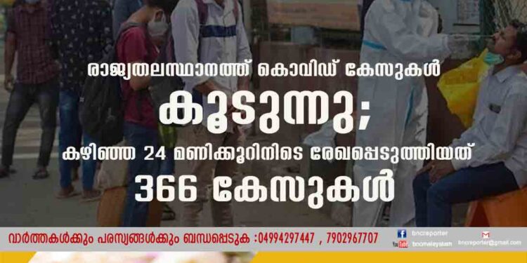 രാജ്യതലസ്ഥാനത്ത് കൊവിഡ് കേസുകൾ കൂടുന്നു; കഴിഞ്ഞ 24 മണിക്കൂറിനിടെ രേഖപ്പെടുത്തിയത് 366 കേസുകൾ