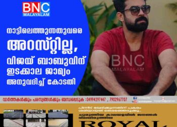 നാട്ടിലെത്തുന്നതുവരെ അറസ്‌റ്റില്ല, വിജയ് ബാബുവിന് ഇടക്കാല ജാമ്യം അനുവദിച്ച് കോടതി