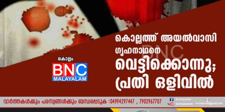 കൊല്ലത്ത് അയൽവാസി ഗൃഹനാഥനെ വെട്ടിക്കൊന്നു; പ്രതി ഒളിവിൽ