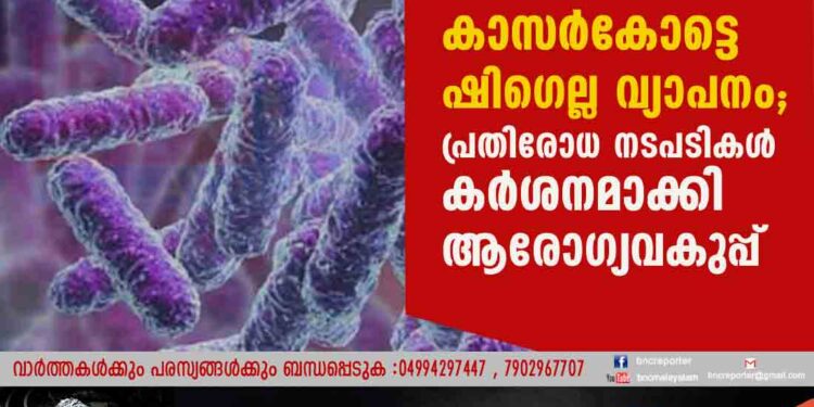 കാസർകോട്ടെ ഷിഗെല്ല വ്യാപനം; പ്രതിരോധ നടപടികൾ കർശനമാക്കി ആരോഗ്യവകുപ്പ്‌