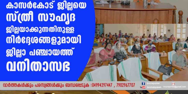 കാസര്‍കോട് ജില്ലയെ സ്ത്രീ സൗഹൃദ ജില്ലയാക്കുന്നതിനുള്ള നിര്‍ദ്ദേശങ്ങളുമായി ജില്ലാ പഞ്ചായത്ത് വനിതാസഭ