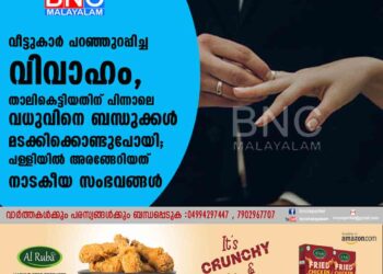 വീട്ടുകാർ പറഞ്ഞുറപ്പിച്ച വിവാഹം, താലികെട്ടിയതിന് പിന്നാലെ വധുവിനെ ബന്ധുക്കൾ മടക്കിക്കൊണ്ടുപോയി; പള്ളിയിൽ അരങ്ങേറിയത് നാടകീയ സംഭവങ്ങൾ