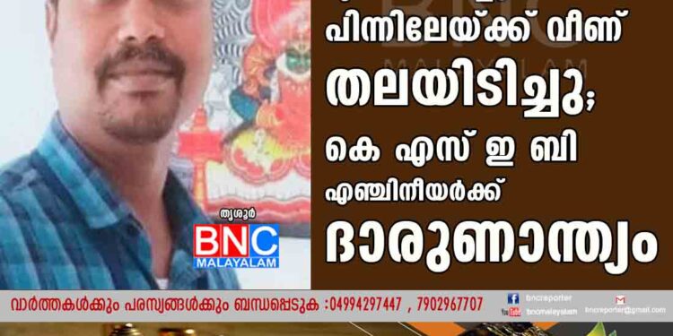 ട്രെഡ്‌മില്ലിൽ വ്യായാമം ചെയ്യുന്നതിനിടെ പിന്നിലേയ്ക്ക് വീണ് തലയിടിച്ചു; കെ എസ് ഇ ബി എഞ്ചിനീയർക്ക് ദാരുണാന്ത്യം