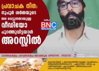 പ്രവാചക നിന്ദ: നുപുർ ശർമ്മയുടെ തല വെട്ടുന്നതായുള്ള വീഡിയോ പുറത്തുവിട്ടയാൾ അറസ്റ്റിൽ