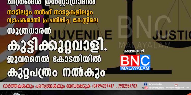 യുവഭർതൃമതിയുടെയും ഭർതൃസഹോദരീപുത്രന്റെയും ചിത്രങ്ങൾ ഇൻസ്റ്റാഗ്രാമിൽ നാട്ടിലും, ഗൾഫ് നാടുകളിലും വ്യാപകമായി പ്രചരിപ്പിച്ച കേസ്സിലെ സൂത്രധാരൻ കുട്ടിക്കുറ്റവാളി. ജുവനൈൽ കോടതിയിൽ കുറ്റപത്രം നൽകും.