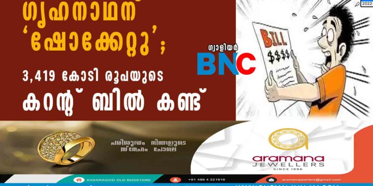 ഗൃഹനാഥന് ‘ഷോക്കേറ്റു’; 3,419 കോടി രൂപയുടെ കറന്റ് ബിൽ കണ്ട്