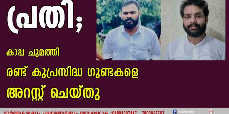 പോലീസുകാരെ ആക്രമിച്ച കേസിലടക്കം പ്രതി; കാപ്പ ചുമത്തി രണ്ട് കുപ്രസിദ്ധ ഗുണ്ടകളെ അറസ്റ്റ് ചെയ്തു