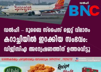 ഡൽഹി  - ദുബൈ സ്പൈസ് ജെറ്റ് വിമാനം കറാച്ചിയിൽ ഇറക്കിയ സംഭവം: ഡിജിസിഎ അന്വേഷണത്തിന് ഉത്തരവിട്ടു