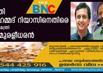 മന്ത്രി മുഹമ്മദ് റിയാസിനെതിരെ കേന്ദ്രമന്ത്രി വി മുരളീധരൻ