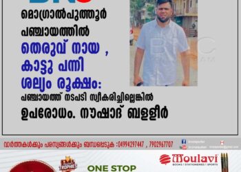 മൊഗ്രാൽപുത്തൂർ പഞ്ചായത്തിൽ തെരുവ് നായ ,കാട്ടു പന്നി ശല്യം രൂക്ഷം: പഞ്ചായത്ത് നടപടി സ്വീകരിച്ചില്ലെങ്കിൽ ഉപരോധം. നൗഷാദ് ബളളീർ