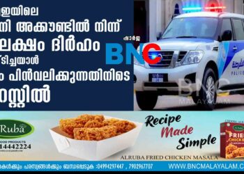 യുഎഇയിലെ കമ്പനി അക്കൗണ്ടില്‍ നിന്ന് 28 ലക്ഷം ദിര്‍ഹം മോഷ്‍ടിച്ചയാള്‍ പണം പിന്‍വലിക്കുന്നതിനിടെ അറസ്റ്റില്‍