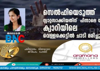 സെൽഫിയെടുത്ത് സ്റ്റാറ്റസാക്കിയതിന് പിന്നാലെ യുവതി ക്വാറിയിലെ വെള്ളക്കെട്ടിൽ ചാടി മരിച്ചു