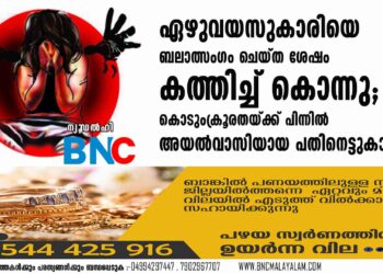 ഏഴുവയസുകാരിയെ ബലാത്സംഗം ചെയ്ത ശേഷം കത്തിച്ച് കൊന്നു; കൊടുംക്രൂരതയ്ക്ക് പിന്നിൽ അയൽവാസിയായ പതിനെട്ടുകാരൻ