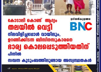 കോടാലി കൊണ്ട്  ആദ്യം തലയിൽ വെട്ടി നിലവിളിച്ചപ്പോൾ വായിലും,  ഉറങ്ങിക്കിടന്ന ബിസിനസുകാരനെ ഭാര്യ കൊലപ്പെടുത്തിയതിന് പിന്നിൽ സമ്പന്ന കുടുംബത്തിലുണ്ടായ അസ്വസ്ഥതകൾ