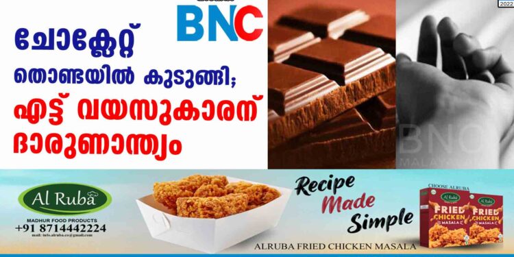 ചോക്ലേറ്റ് തൊണ്ടയിൽ കുടുങ്ങി; എട്ട് വയസുകാരന് ദാരുണാന്ത്യം