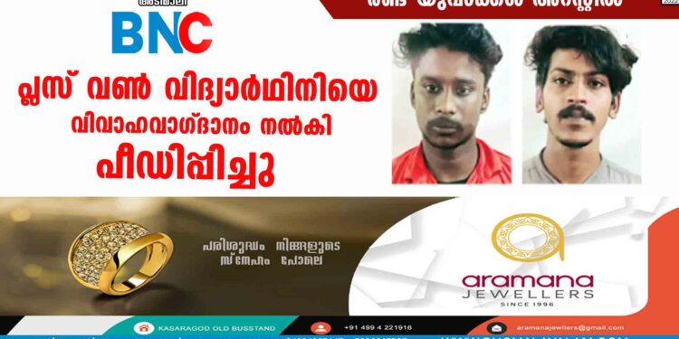 പ്ലസ് വണ്‍ വിദ്യാര്‍ഥിനിയെ വിവാഹവാഗ്ദാനം നല്‍കി പീഡിപ്പിച്ചു; രണ്ട് യുവാക്കള്‍ അറസ്റ്റില്‍