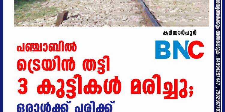 പഞ്ചാബില്‍ ട്രെയിന്‍ തട്ടി 3 കുട്ടികള്‍ മരിച്ചു; ഒരാള്‍ക്ക് പരിക്ക്