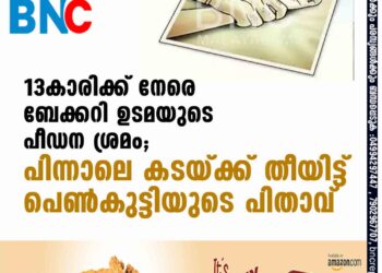 13കാരിക്ക് നേരെ ബേക്കറി ഉടമയുടെ പീഡന ശ്രമം; പിന്നാലെ കടയ്ക്ക് തീയിട്ട് പെൺകുട്ടിയുടെ പിതാവ്