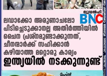 ലഡാക്കോ അരുണാചലോ പിടിച്ചെടുക്കാനല്ല അതിർത്തിയിൽ ചൈന പ്രശ്‌നമുണ്ടാക്കുന്നത്, ചീനന്മാർക്ക് സഹിക്കാൻ കഴിയാത്ത മറ്റൊരു കാര്യം ഇന്ത്യയിൽ നടക്കുന്നുണ്ട്