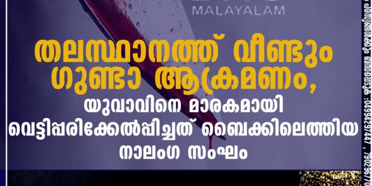 തലസ്ഥാനത്ത് വീണ്ടും ഗുണ്ടാ ആക്രമണം, യുവാവിനെ മാരകമായി വെട്ടിപ്പരിക്കേൽപ്പിച്ചത് ബൈക്കിലെത്തിയ നാലംഗ സംഘം