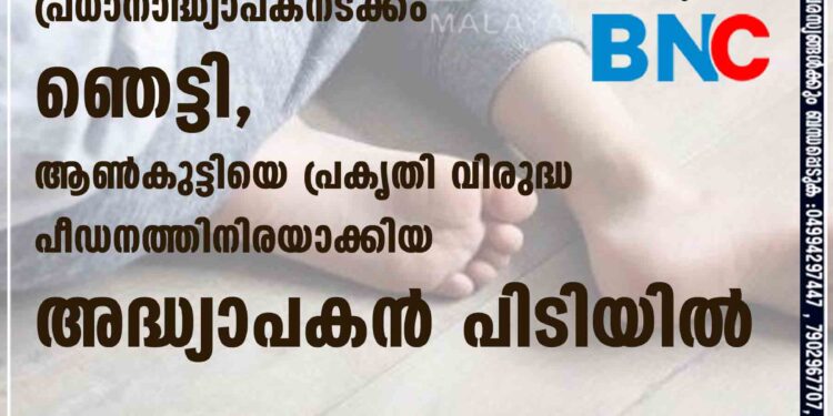 കൗൺസലിംഗിനിടെ വിദ്യാർത്ഥി വെളിപ്പെടുത്തിയത് കേട്ട് പ്രധാനാദ്ധ്യാപകനടക്കം ഞെട്ടി,​ ആൺകുട്ടിയെ പ്രകൃതി വിരുദ്ധ പീഡനത്തിനിരയാക്കിയ അദ്ധ്യാപകൻ പിടിയിൽ