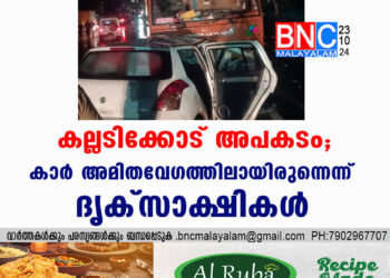 കല്ലടിക്കോട് അപകടം; കാർ അമിതവേഗത്തിലായിരുന്നെന്ന് ദൃക്സാക്ഷികൾ