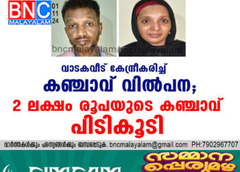 വാടകവീട് കേന്ദ്രീകരിച്ച് കഞ്ചാവ് വിൽപന; 2 ലക്ഷം രൂപയുടെ കഞ്ചാവ് പിടികൂടി; വീട്ടമ്മയടക്കം രണ്ടുപേർ അറസ്റ്റിൽ