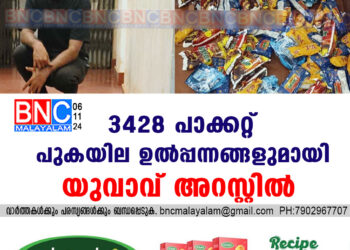 3428 പാക്കറ്റ് പുകയില ഉൽപ്പന്നങ്ങളുമായി യുവാവ് അറസ്റ്റിൽ