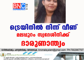 ട്രെയിനിൽ നിന്ന് വീണ് മലപ്പുറം സ്വദേശിനിക്ക് ദാരുണാന്ത്യം