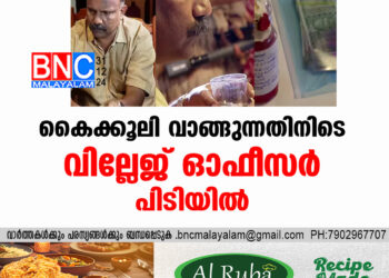 കൈക്കൂലി വാങ്ങുന്നതിനിടെ വില്ലേജ് ഓഫീസര്‍ പിടിയില്‍